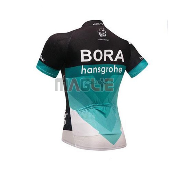 2018 Maglia Bora Manica Corta Nero e Teal